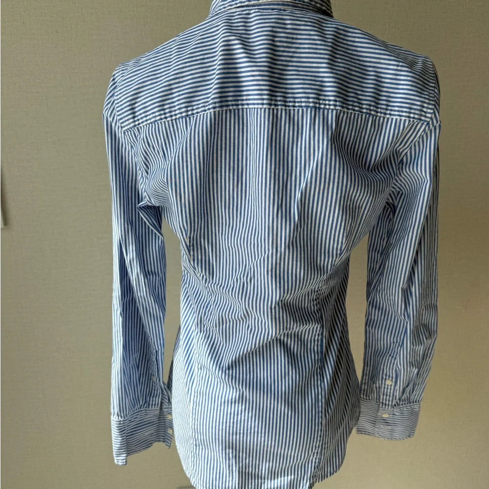 J. Crew Slim Fit Light Blue and White Striped Dress Shirt